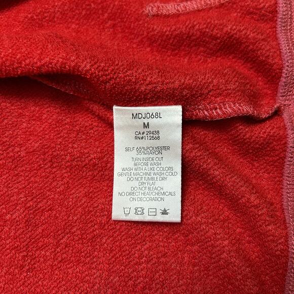 Miss Me Red Embellished Zip Up Jacket Women’s Size Medium - Picture 8 of 13